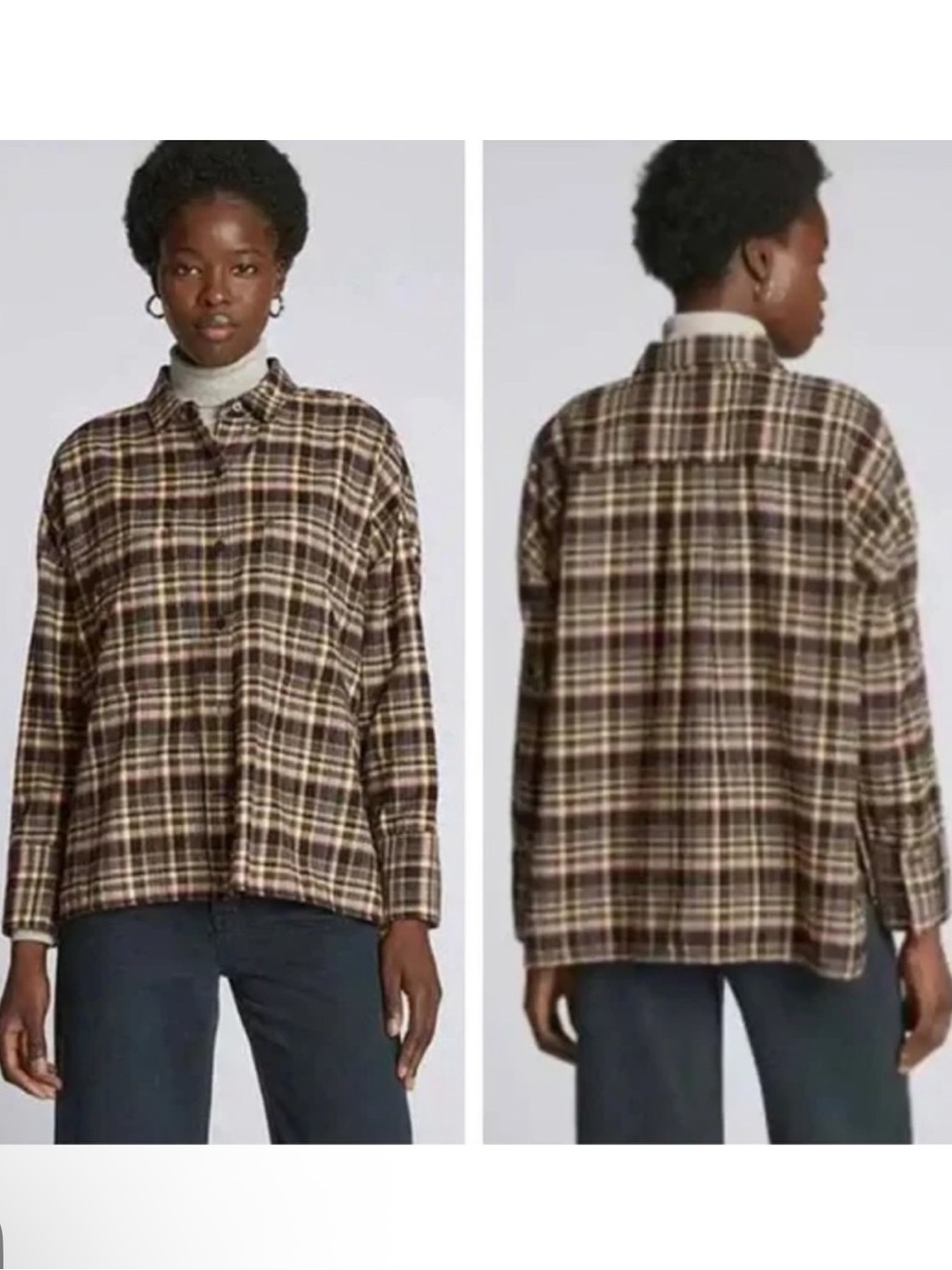 NWT Everlane Plaid Boxy Flannel Shirt